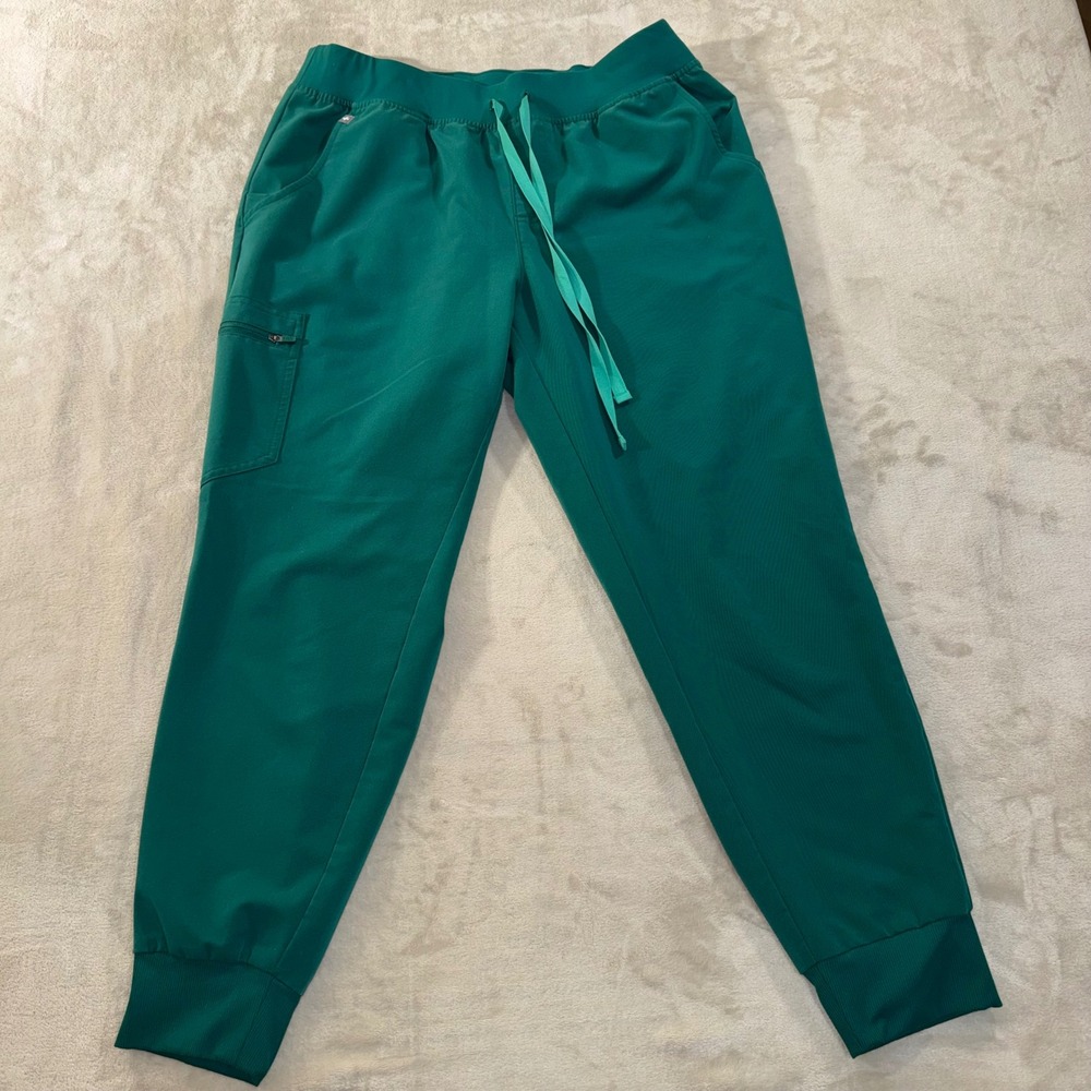 FIGS Zamora Jogger Scrub Pants Green Womens Large Petite L/P 100020B